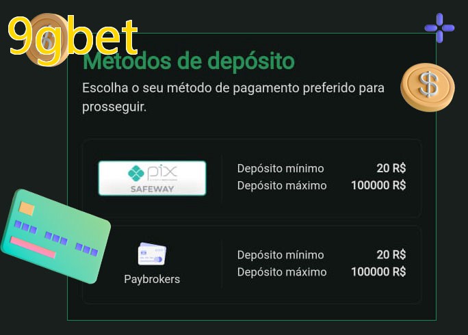 O cassino 9gbetbet oferece uma grande variedade de métodos de pagamento